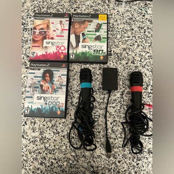 Singstar microphone set, Singstar 80s, 90s & Pop Volume 2 - PlayStation 2 - Picture 1 of 4